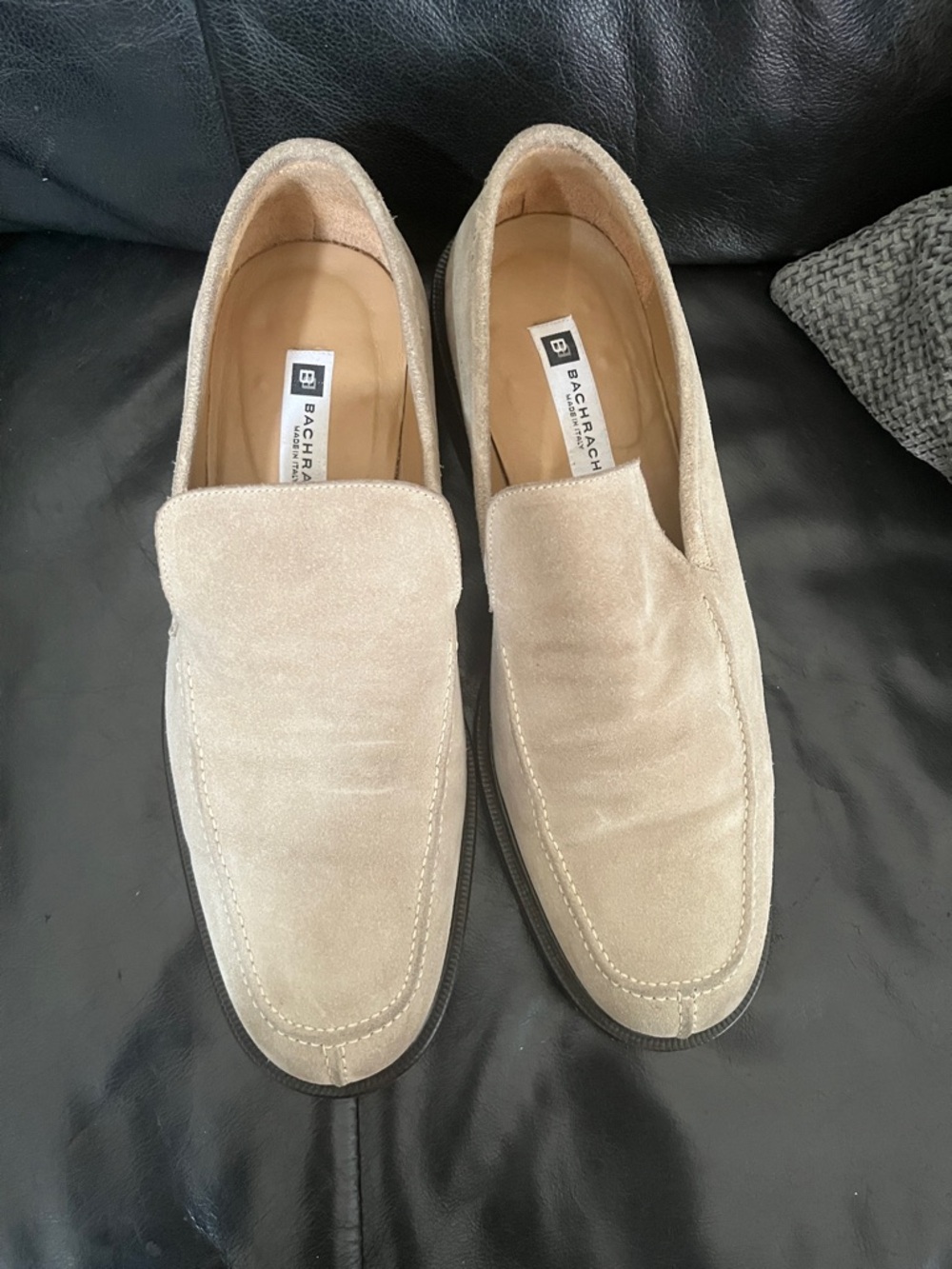 Bachrach Men's Suede Slip-On Loafers in Beige